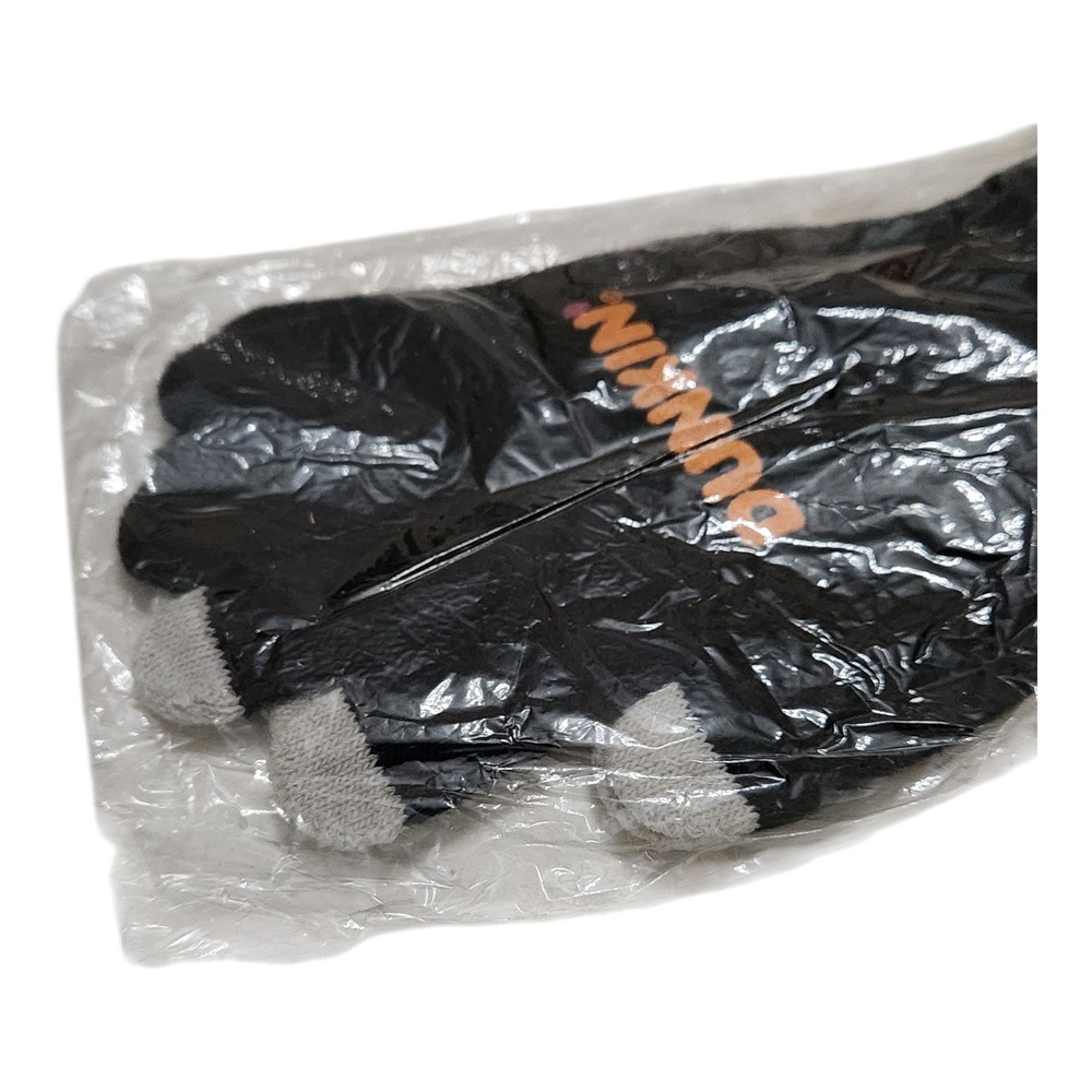Dunkin Donuts Black Knit Touchscreen Gloves‎ New Sealed Promotional Logo Mens
